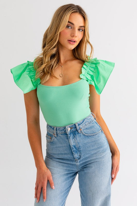 Elegance in Every Stitch Ruffled Bodysuit