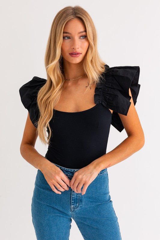 Elegance in Every Stitch Ruffled Bodysuit