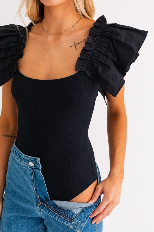 Elegance in Every Stitch Ruffled Bodysuit