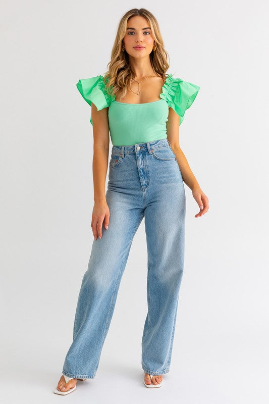 Elegance in Every Stitch Ruffled Bodysuit