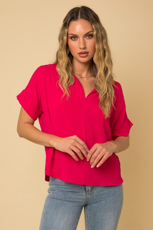 Elevated V Neck Blouse
