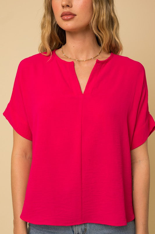 Elevated V Neck Blouse