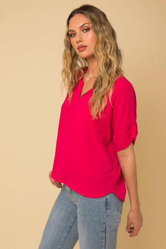 Elevated V Neck Blouse