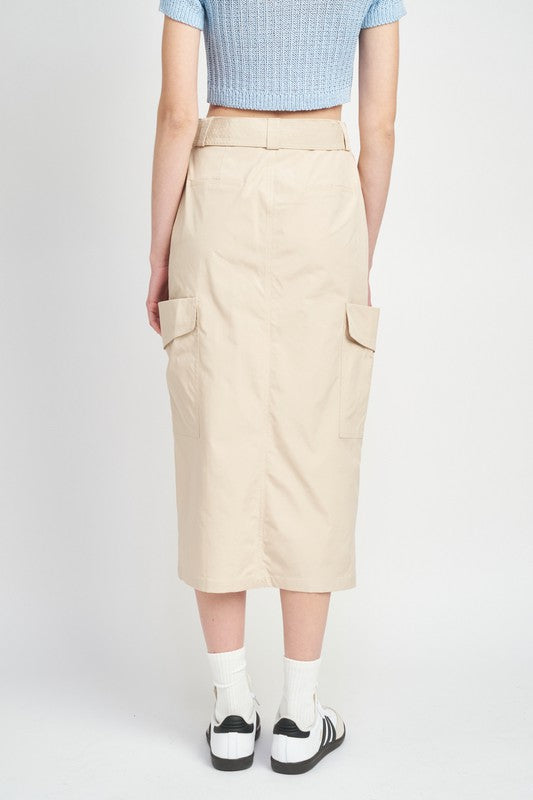 High Waist Cargo Skirt