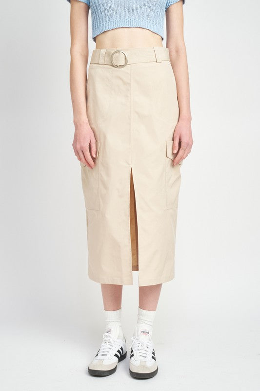 High Waist Cargo Skirt