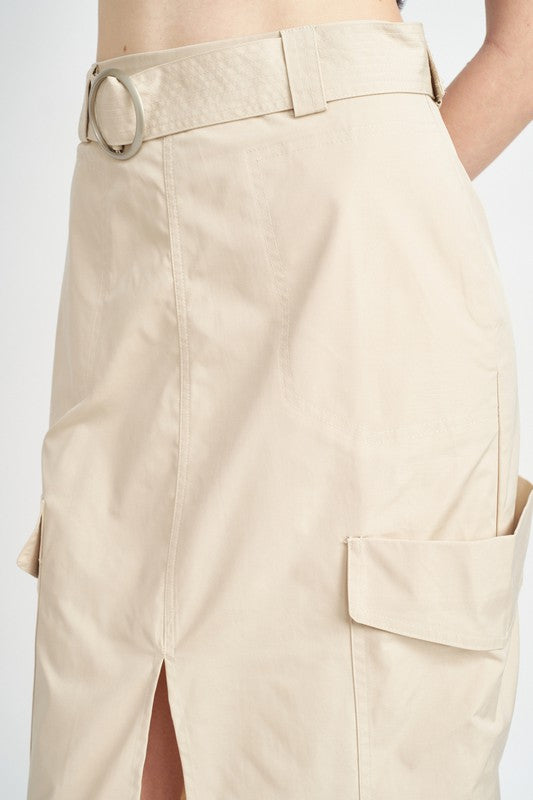 High Waist Cargo Skirt