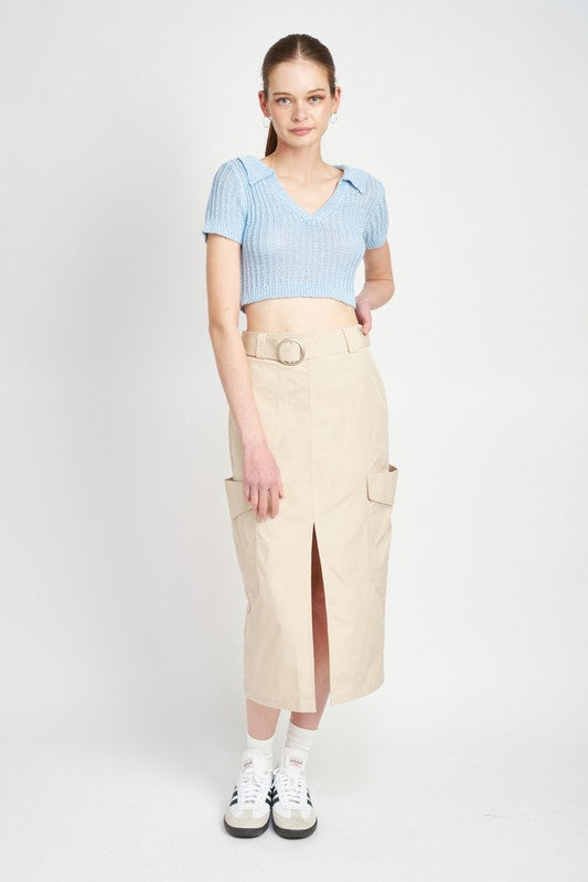 High Waist Cargo Skirt