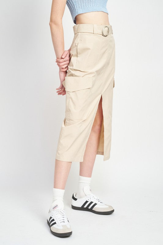 High Waist Cargo Skirt