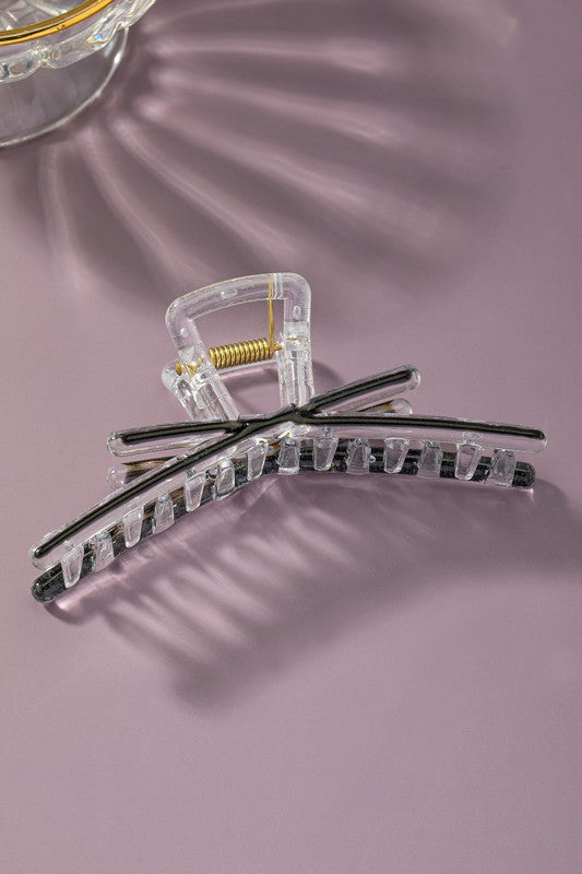 Clear Hair Clip with Enamel Colors