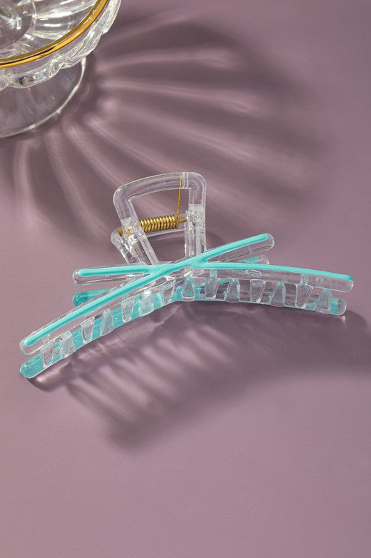 Clear Hair Clip with Enamel Colors