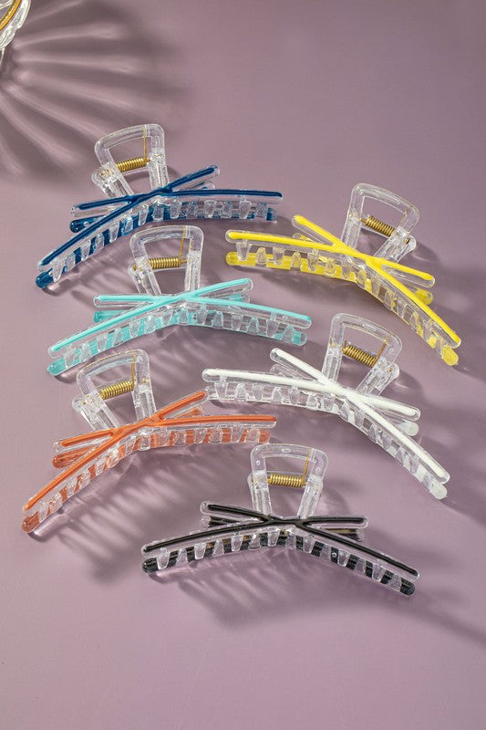 Clear Hair Clip with Enamel Colors
