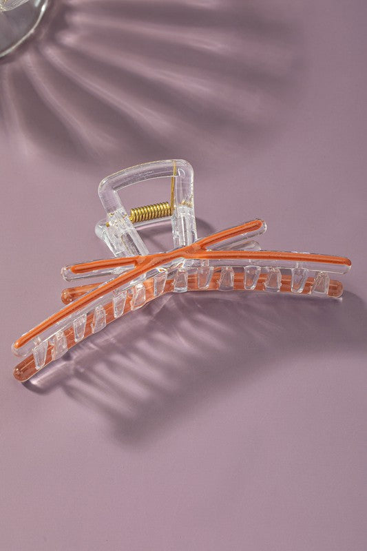 Clear Hair Clip with Enamel Colors