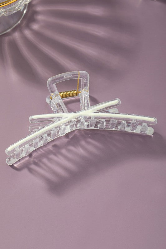 Clear Hair Clip with Enamel Colors