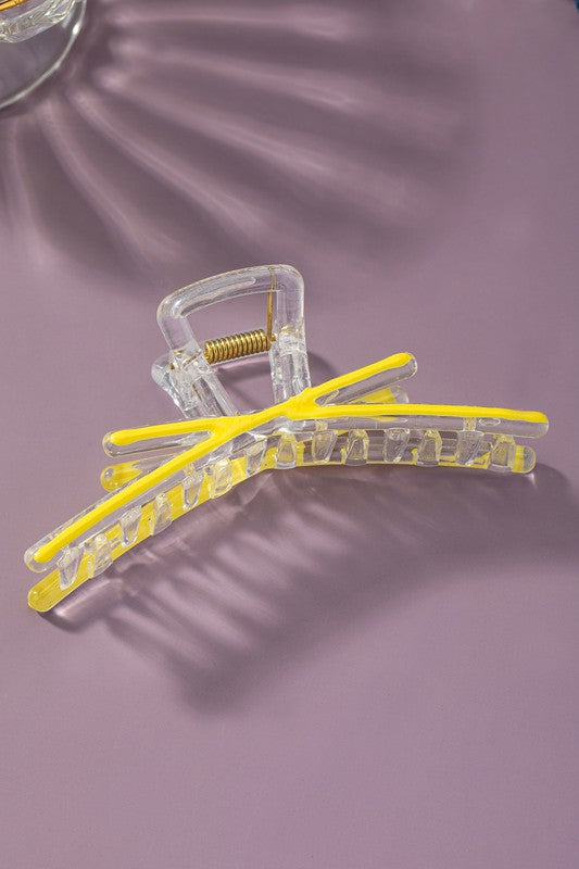 Clear Hair Clip with Enamel Colors