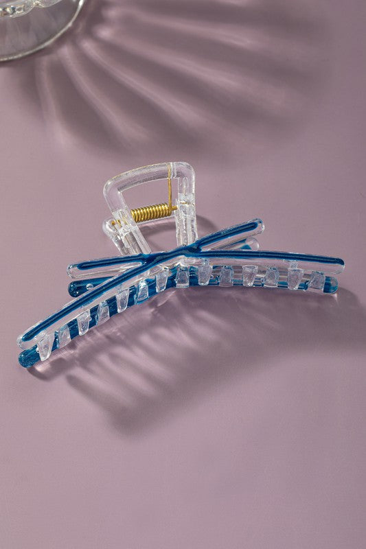 Clear Hair Clip with Enamel Colors