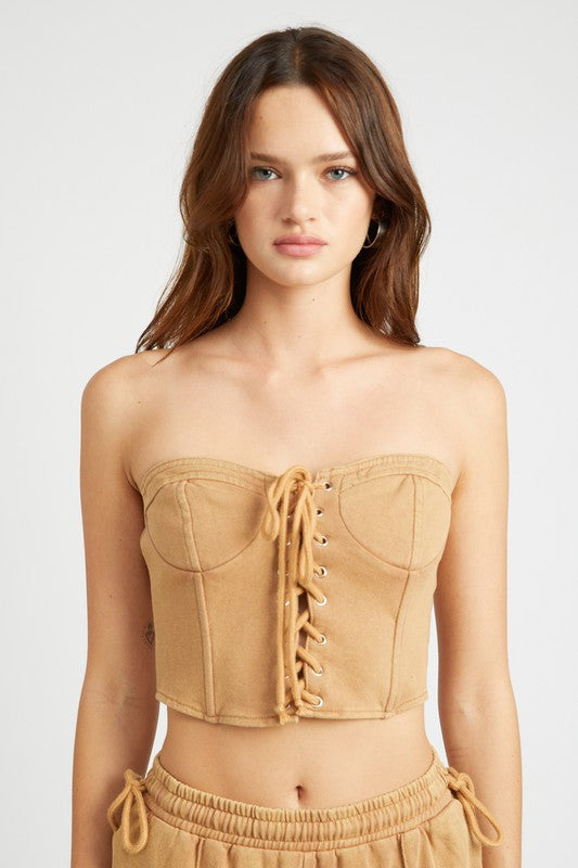 French Terry Strapless Bustier