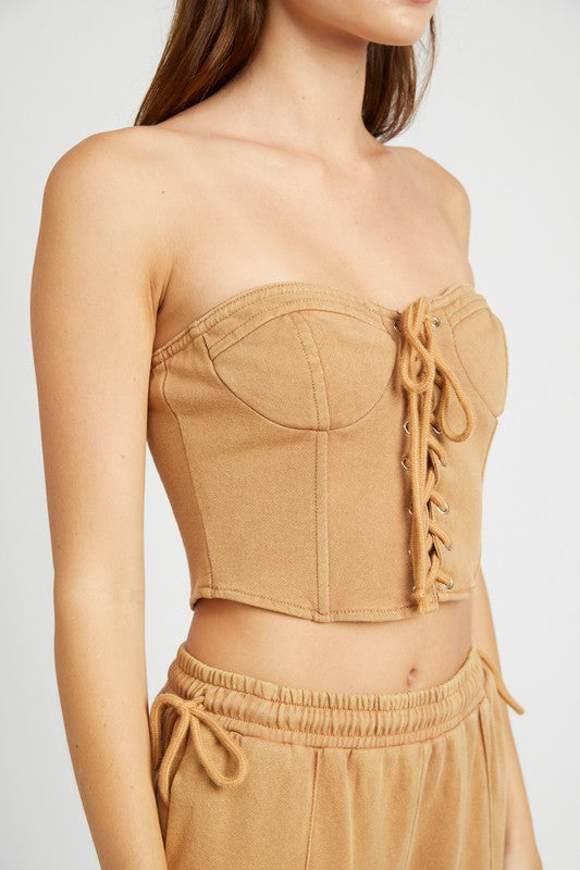 French Terry Strapless Bustier