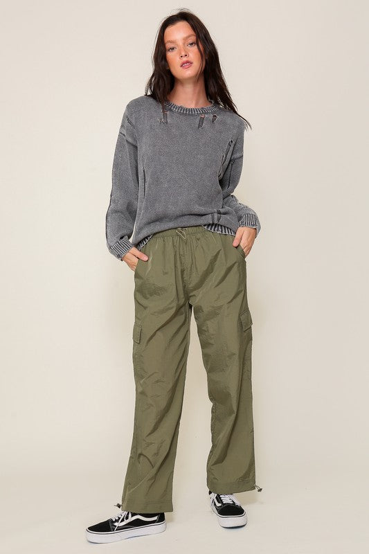Mineral-Wash Distressed Sweater