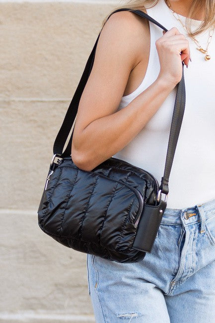 River Metallic Puffer Crossbody Bag