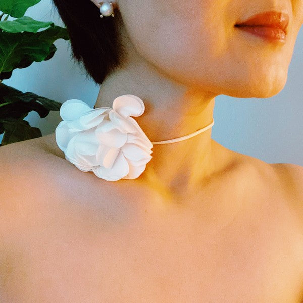 Chiffon Petals Rosette Necklace