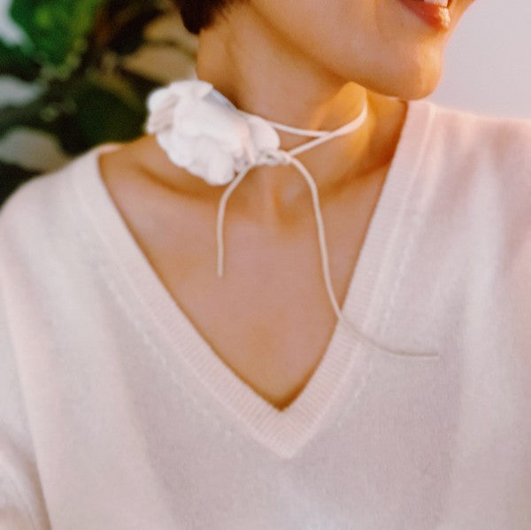 Chiffon Petals Rosette Necklace