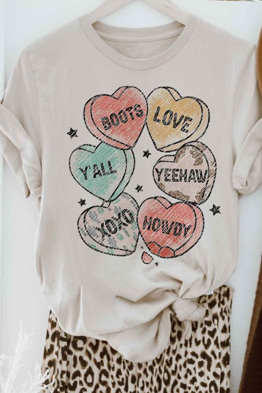 Candy Hearts Western Graphic Tee