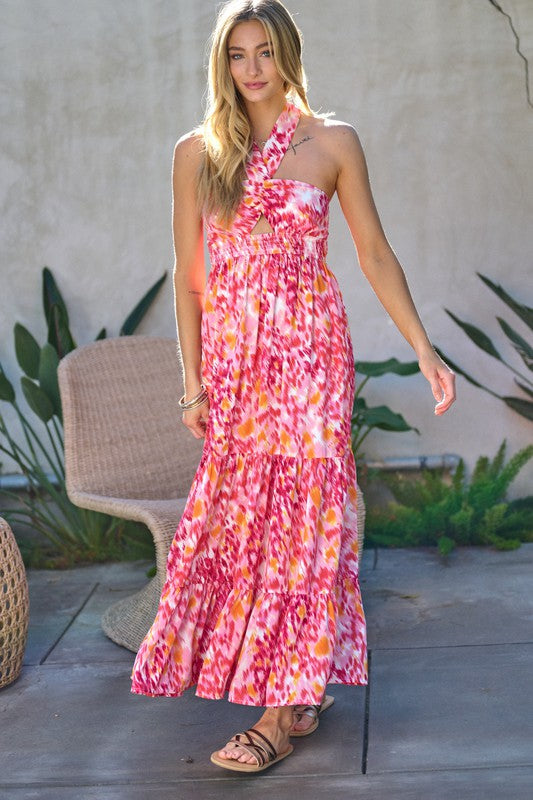 Printed Sleeveless Maxi Dress