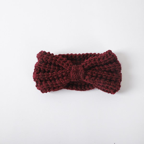 Knit Bow Winter Headband