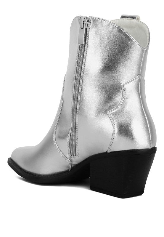 Metallic Faux Leather Boots