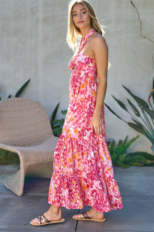Printed Sleeveless Maxi Dress