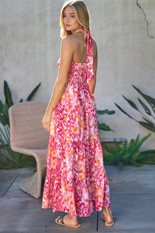 Printed Sleeveless Maxi Dress