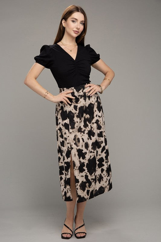 Floral Print Midi Skirt