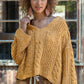 V Neck Twisted Crop Knit Sweater