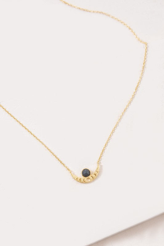 Dainty Stone and Gold Boho Necklace
