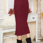Strech Knit Skirt with Side Slit
