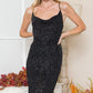 Sequin Lurex Cowl Neck Dress