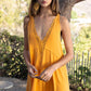 Deep V-Neck Dress with Front Lace Detail