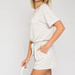 Short Sleeve Side Pocket Drawstring Romper