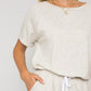 Short Sleeve Side Pocket Drawstring Romper