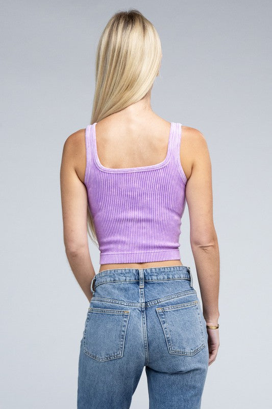 Washed Cropped Tank Top