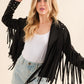 Make a Bold Western Statement with Studded Fringe Open Jacket
