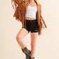 Make a Bold Western Statement with Studded Fringe Open Jacket