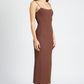 Back Slit Ribbed Maxi Dress