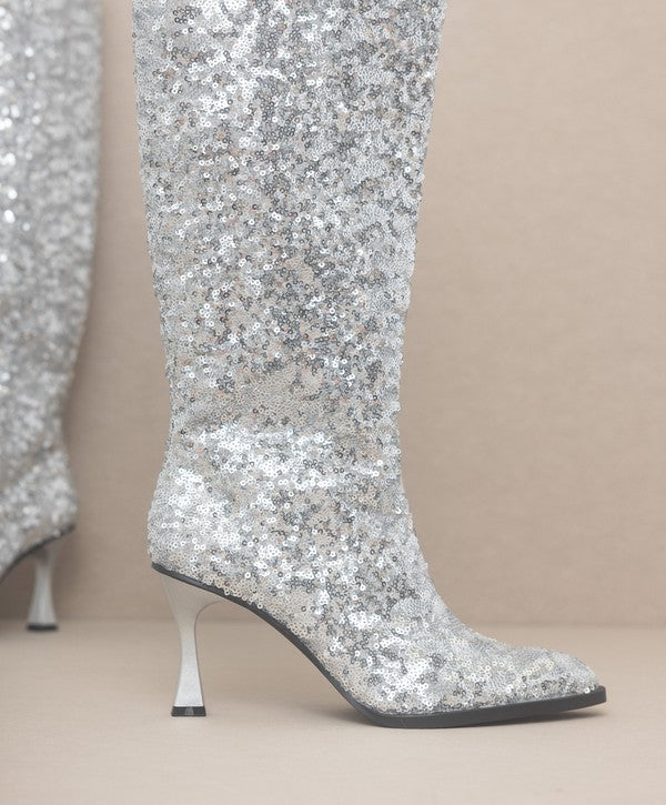 Jewel - Knee High Sequin Boots