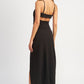 Loretta Ruched Slit Midi Dress