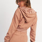Rose Cropped Zip-Up Hoodie