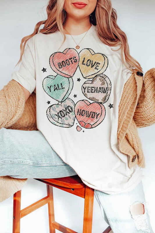 Candy Hearts Western Graphic Tee