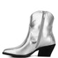 Metallic Faux Leather Boots
