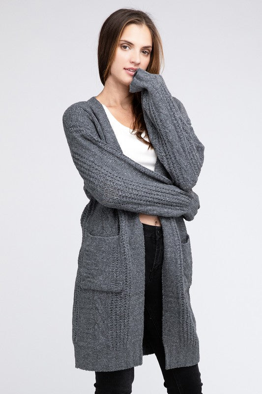 Twisted Cardigan With Pockets