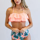 Ruffled Charm Printed Two-Piece Swimsuit